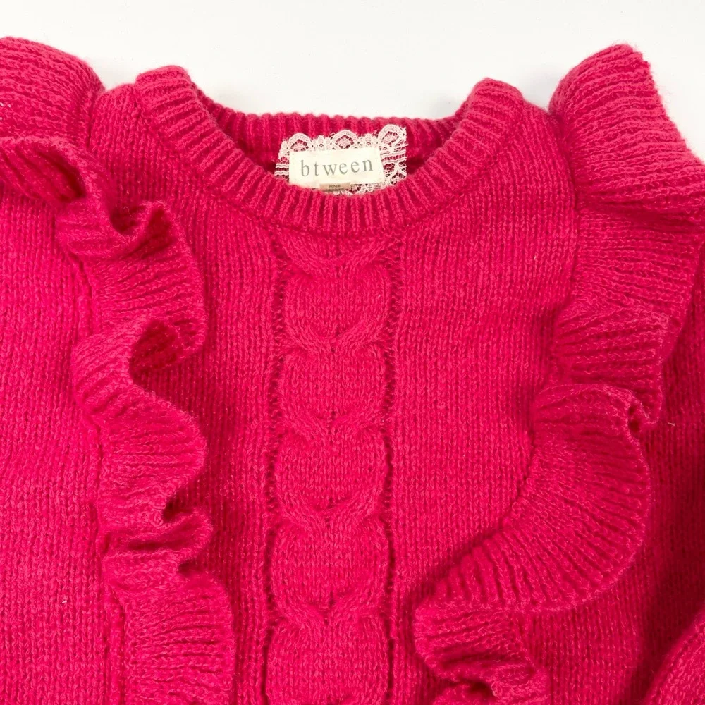 Btween Girls 4T Ruffle Sweater Plaid Flare Pants Set Holiday Winter‎ Cozy
